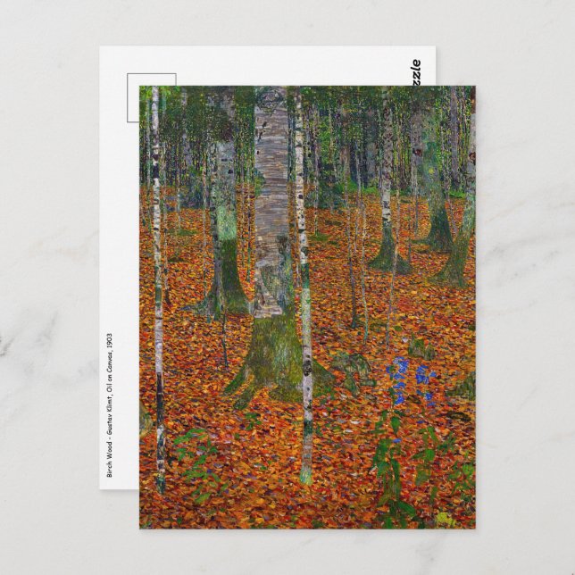 Gustav Klimt - Birch Wood Postkarte (Vorne/Hinten)