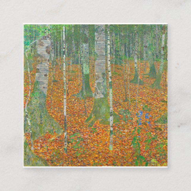 Gustav Klimt - Birchwald Quadratische Visitenkarte (Vorderseite)