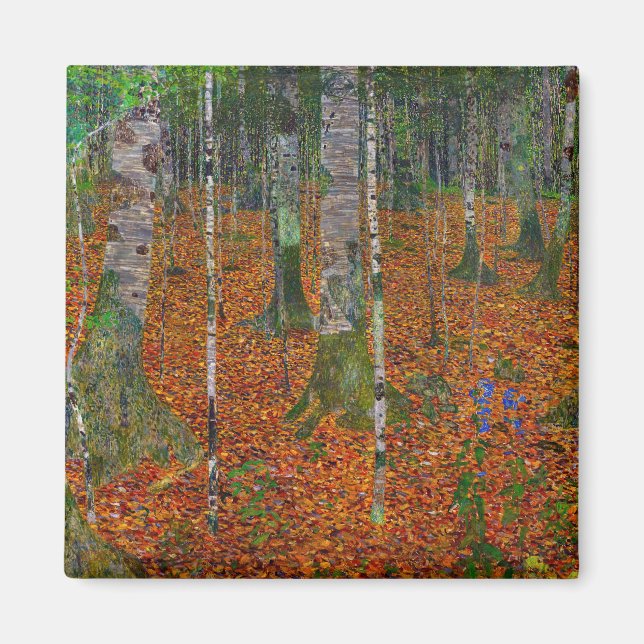 Gustav Klimt - Birkenwald Magnet (Vorne)