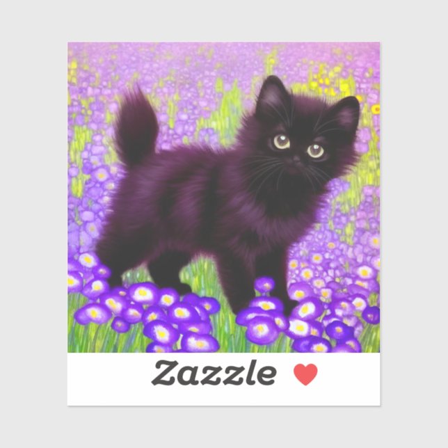 Gustav Klimt Black Kitten Aufkleber (Blatt)