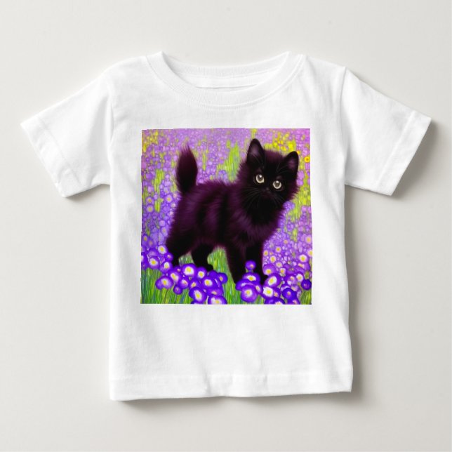 Gustav Klimt Black Kitten Baby T-shirt (Vorderseite)