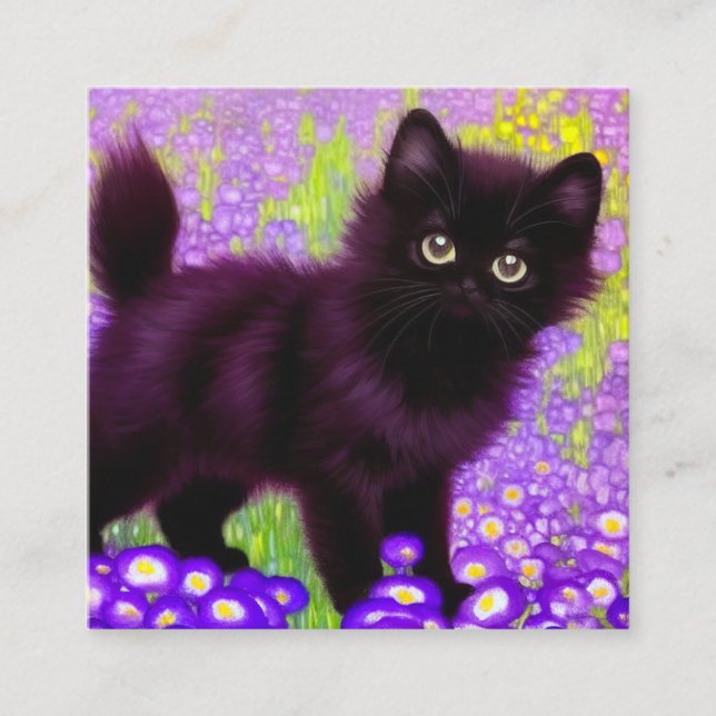 Gustav Klimt Black Kitten Begleitkarte (Vorderseite)
