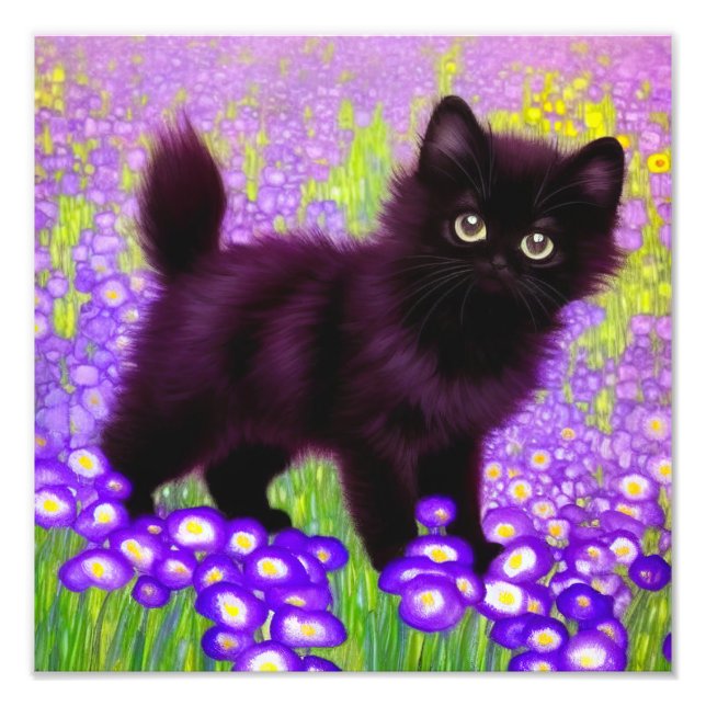 Gustav Klimt Black Kitten Fotodruck (Vorne)