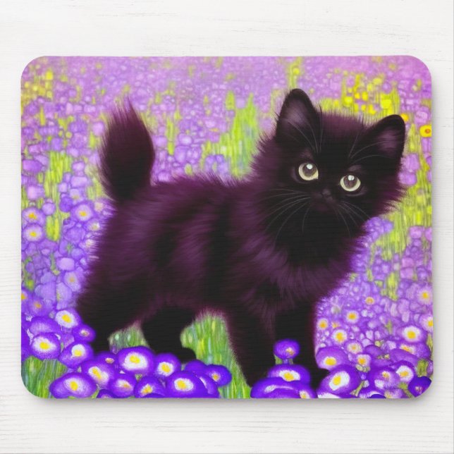 Gustav Klimt Black Kitten Mousepad (Vorne)