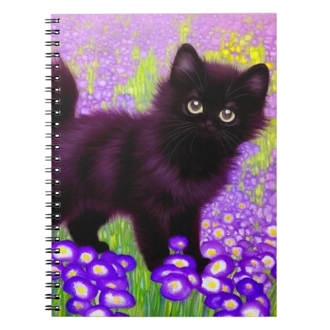 Gustav Klimt Black Kitten Notizblock (Vorderseite)
