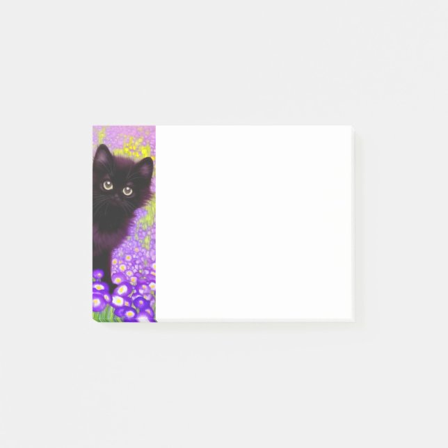 Gustav Klimt Black Kitten Post-it Klebezettel (Vorderseite)