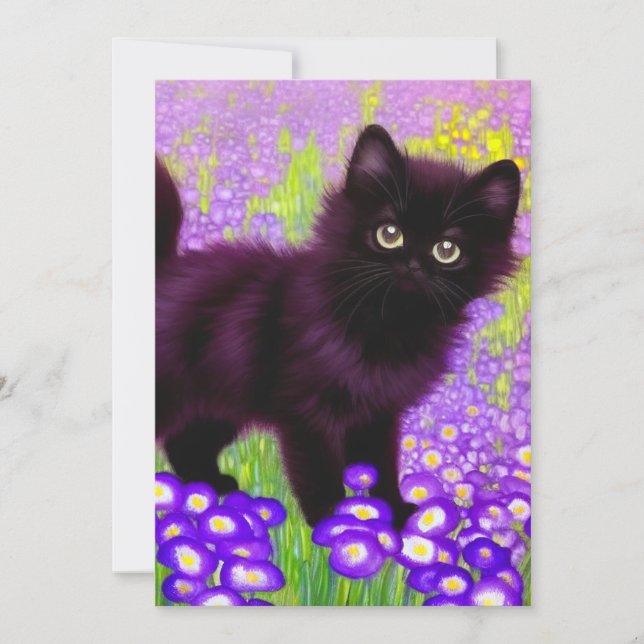 Gustav Klimt Black Kitten Save The Date (Vorderseite)