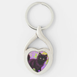 Gustav Klimt Black Kitten Schlüsselanhänger