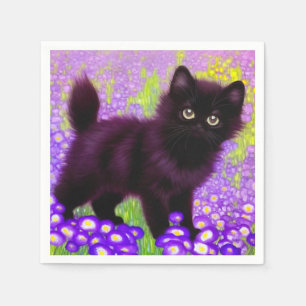 Gustav Klimt Black Kitten Serviette