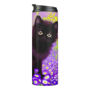 Gustav Klimt Black Kitten Thermosbecher