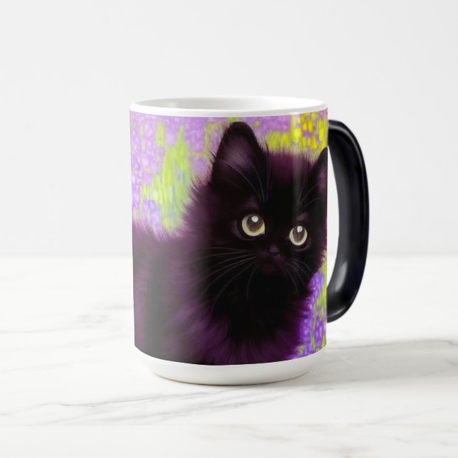 Gustav Klimt Black Kitten Verwandlungstasse (VorderseiteRechts)