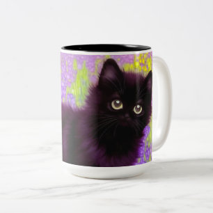 Gustav Klimt Black Kitten Zweifarbige Tasse