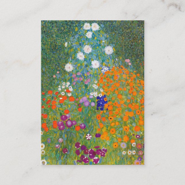 Gustav Klimt: Blumen-Garten Visitenkarte (Vorderseite)