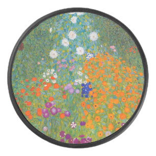 Gustav Klimt - Blumengarten Eishockey Puck