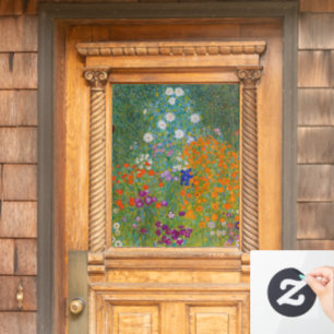 Gustav Klimt - Blumengarten Fensteraufkleber
