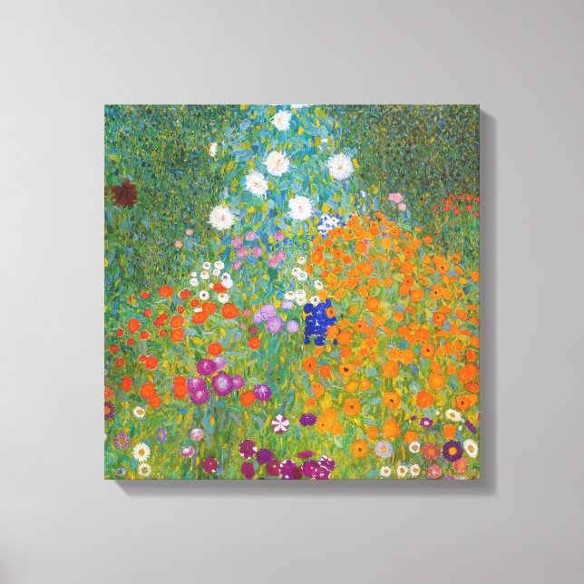 Gustav Klimt - Blumengarten Leinwanddruck (Vorderseite)