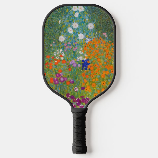 Gustav Klimt - Blumengarten Pickleball Schläger (Vorderseite)