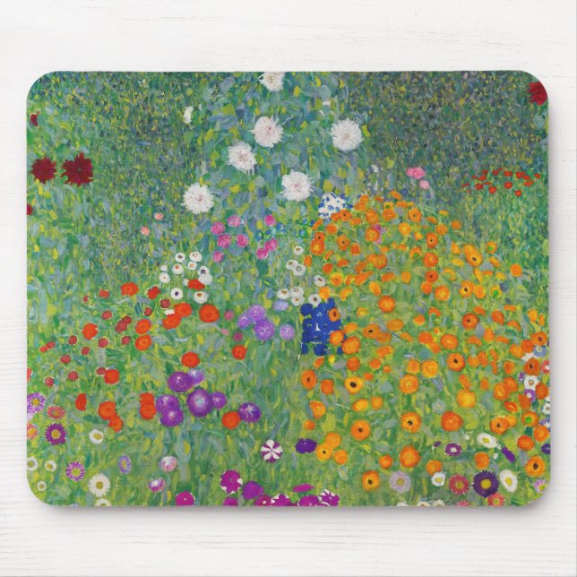 Gustav Klimt Blumengarten Vintag Jugendstil Mousepad (Vorne)
