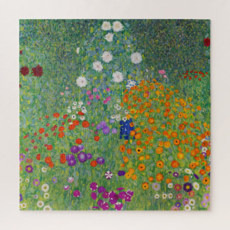 Gustav Klimt Blumengarten Vintag Jugendstil Puzzle