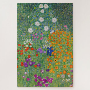 Gustav Klimt Blumengarten Vintag Jugendstil Puzzle