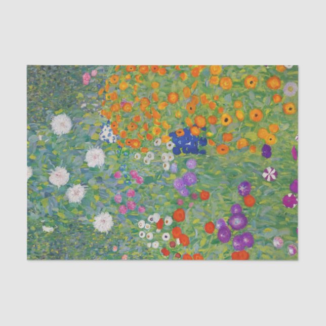 Gustav Klimt Blumengarten Vintag Jugendstil Seidenpapier (Vorderseite)