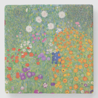 Gustav Klimt Blumengarten Vintag Jugendstil Steinuntersetzer