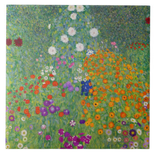 Gustav Klimt Blumengarten Vintage Art Nouveau Fliese
