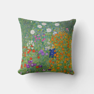 Gustav Klimt Blumengarten Vintage Art Nouveau Kissen