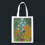 Gustav Klimt - Blumengarten Wiederverwendbare Einkaufstasche<br><div class="desc">Blumengarten - Gustav Klimt 1905-1907</div>