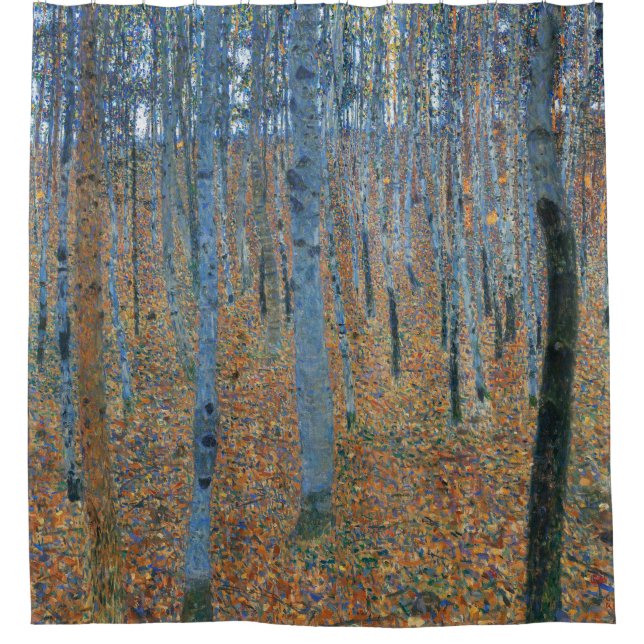 Gustav Klimt Buchenwald Vintage Fine Art Duschvorhang (Vorderseite)