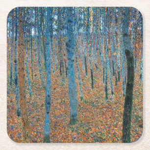 Gustav Klimt Buchenwald Vintage Fine Art Rechteckiger Pappuntersetzer