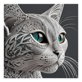 gustav klimt cat art poster