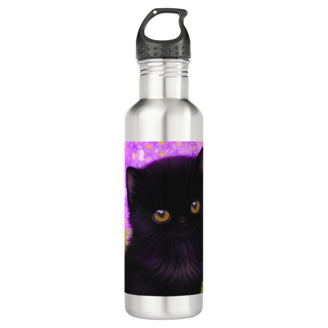 Gustav Klimt Cat Edelstahlflasche (Vorderseite)
