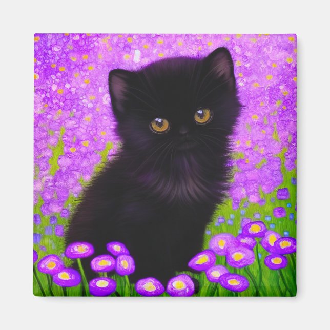 Gustav Klimt Cat Magnet (Vorne)
