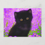 Gustav Klimt Cat Postkarte<br><div class="desc">Postkarte mit einer Gustav Klimt Katze! Dieses flauschige Kätzchen sitzt in einem grünen Feld mit violetten Blumen. Ein puristisches Geschenk für Katzenliebhaber und österreichische Kunstliebhaber!</div>