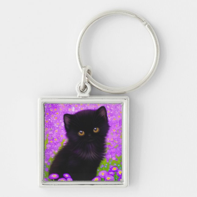 Gustav Klimt Cat Schlüsselanhänger (Vorne)