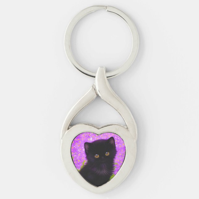 Gustav Klimt Cat Schlüsselanhänger (Vorderseite)