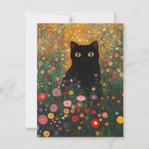 Gustav Klimt Cat Vintage Postkarte