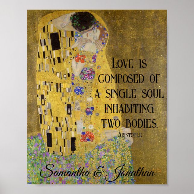 Gustav Klimt Couple Kiss Artwork Individuellen Nam Poster (Vorne)