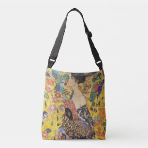 Gustav Klimt Dame mit Fächer Art Nouveau Gemälde Tragetaschen Mit Langen Trägern
