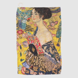 Gustav Klimt - Dame mit Fächer Golfhandtuch