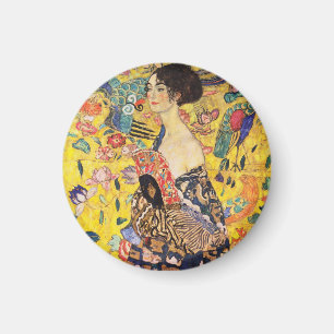 Gustav Klimt Dame mit Fächer Magnet
