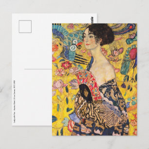 Gustav Klimt - Dame mit Fächer Postkarte