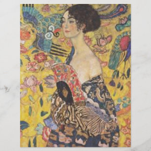 Gustav Klimt - Dame mit Fan-Malerei