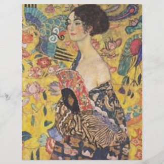 Gustav Klimt - Dame mit Fan-Malerei
