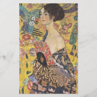 Gustav Klimt - Dame mit Fan-Malerei