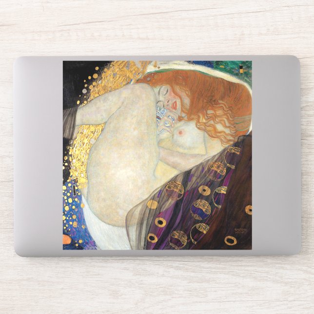 Gustav Klimt - Danae Aufkleber (Computer)