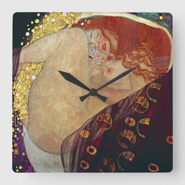 Gustav Klimt , "Danae" Quadratische Wanduhr (Vorderseite)