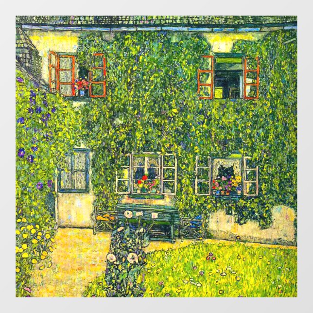 Gustav Klimt Das Haus Guardaboschi Fensteraufkleber (Blatt)