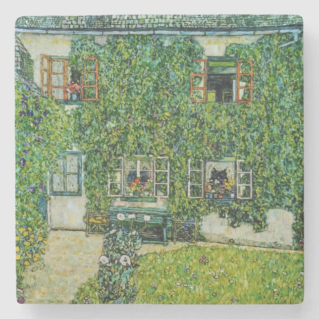 Gustav Klimt - Das Haus Guardaboschi Steinuntersetzer (Vorderseite)